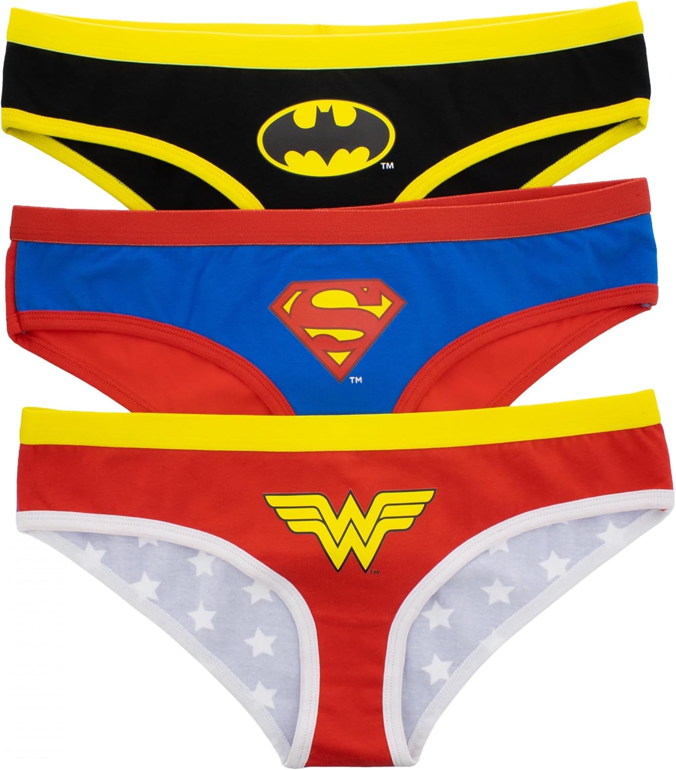 COCO BRANDS Justice League Women's Cosplay Bikini Panty Underwear 3-Pack