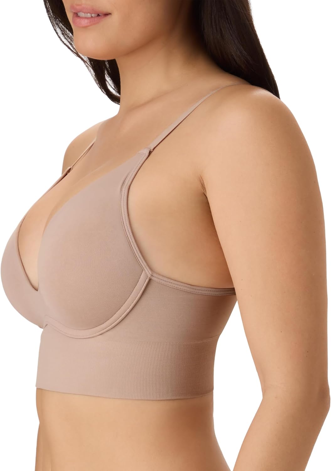 Maidenform Women's Push-up Bra, M Seamless Lift Longline Bralettes Bras for Women, Seamless, Convertible (Plus Sizes, Too)