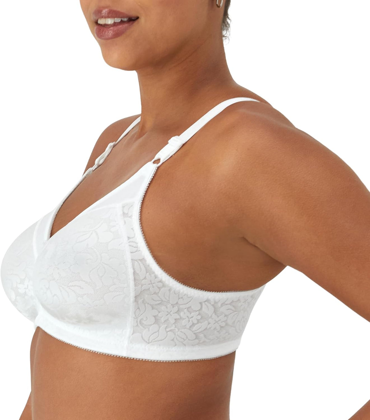 Bali Women's Wireless Lace Bra, Double Support Lace Bras for Women, Stay-in-Place Straps, Full Coverage, Comfortable
