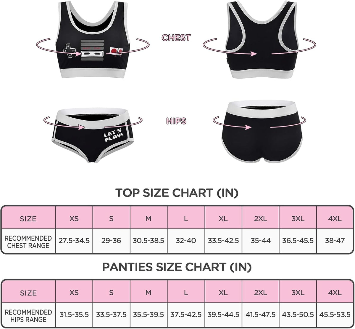 Littleforbig Women Cotton Camisole and Panties Sports loungewear Bralette Set - Let's Play Gamer Girl