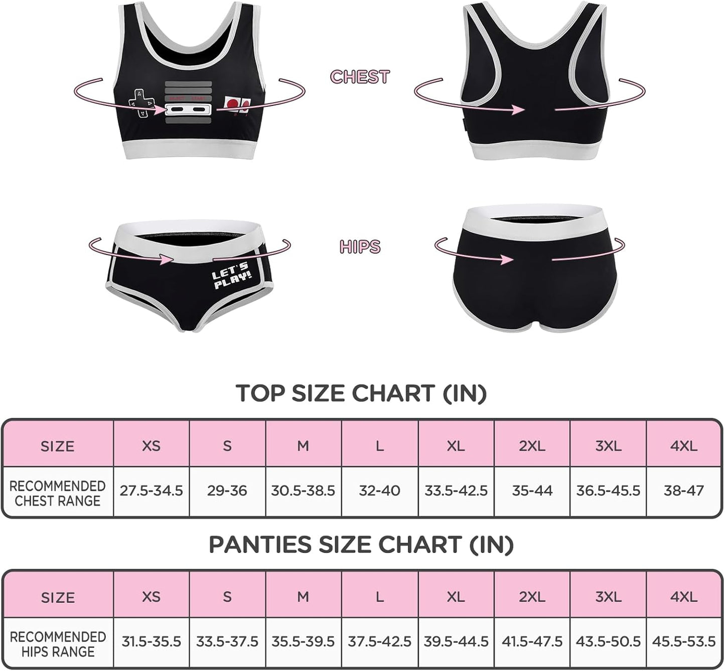Littleforbig Women Cotton Camisole and Panties Sports loungewear Bralette Set - Let's Play Gamer Girl