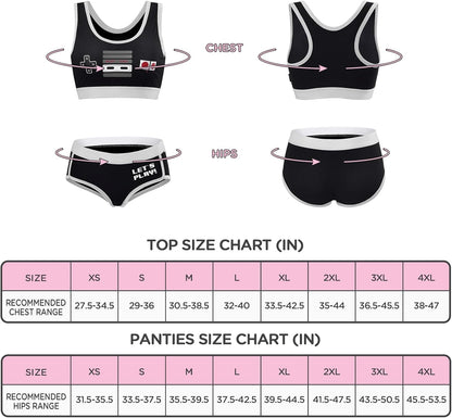 Littleforbig Women Cotton Camisole and Panties Sports loungewear Bralette Set - Let's Play Gamer Girl