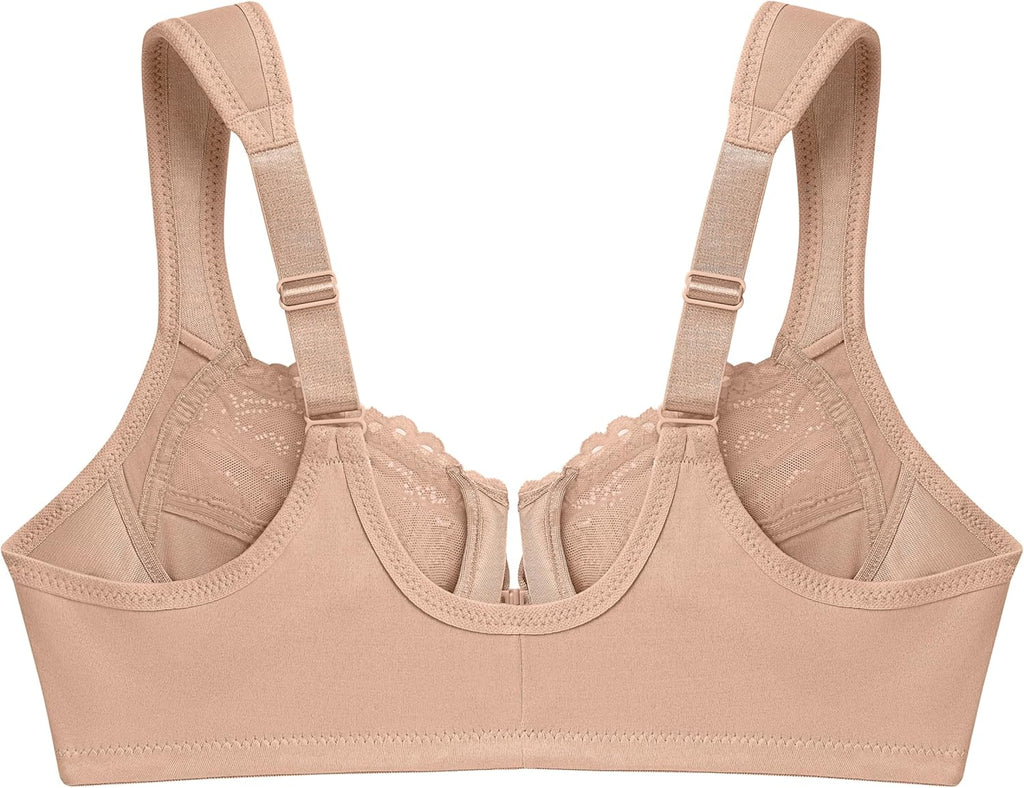 Glamorise Full Figure Plus Size Wonderwire Front-Closure Bra Underwire #1245