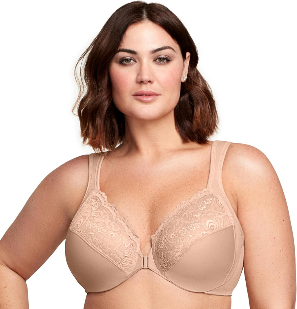 Glamorise Full Figure Plus Size Wonderwire Front-Closure Bra Underwire #1245