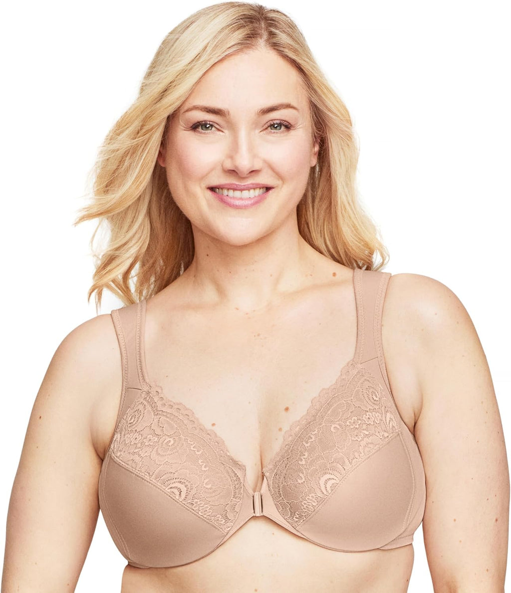 Glamorise Full Figure Plus Size Wonderwire Front-Closure Bra Underwire #1245