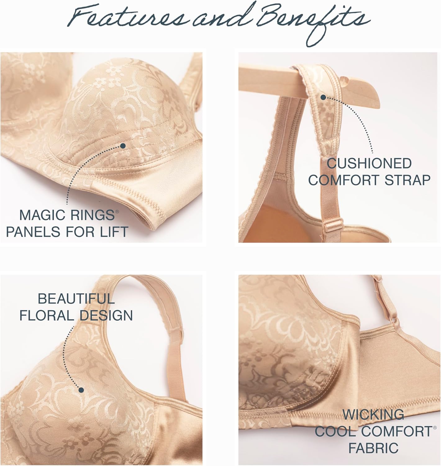 Playtex Women's Wireless Bra, 18 Hour Plus-Size Bras Available, Ultimate Lift, Moisture-Wicking, Single or 2-Pack